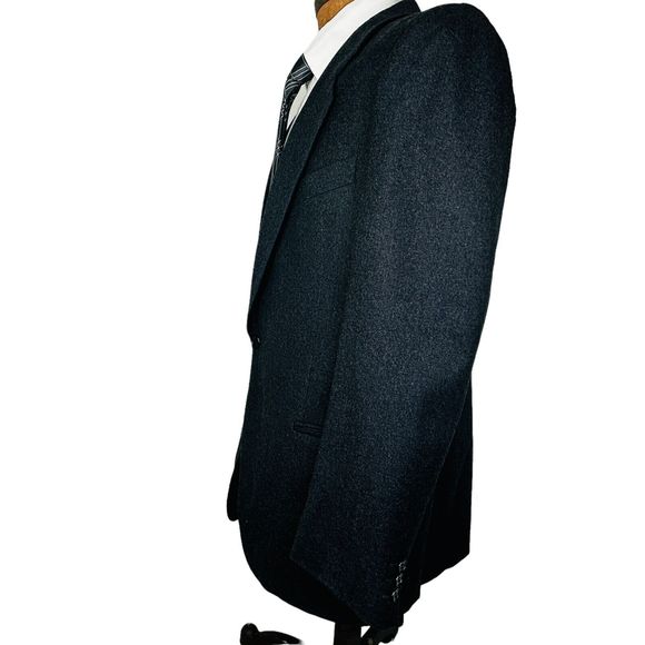 VTG CONTE Di ROMA Men's Sport Coat Blazer 100% Wool Gray 44R Italy - Picture 3 of 5